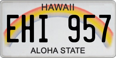 HI license plate EHI957