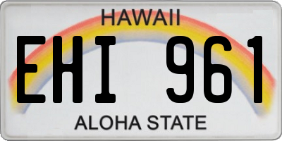 HI license plate EHI961