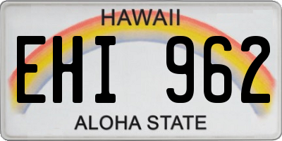 HI license plate EHI962