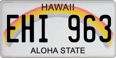 HI license plate EHI963