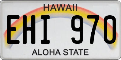 HI license plate EHI970