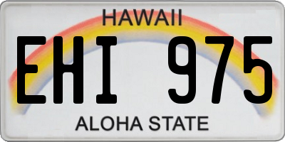 HI license plate EHI975