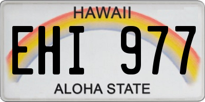 HI license plate EHI977