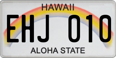 HI license plate EHJ010