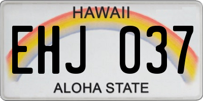 HI license plate EHJ037