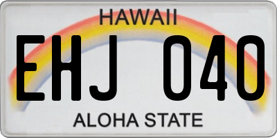 HI license plate EHJ040