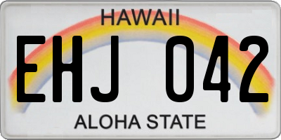 HI license plate EHJ042