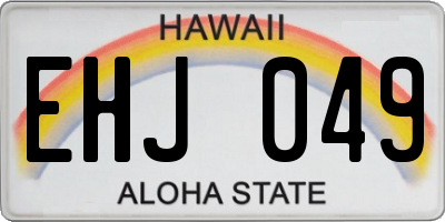 HI license plate EHJ049