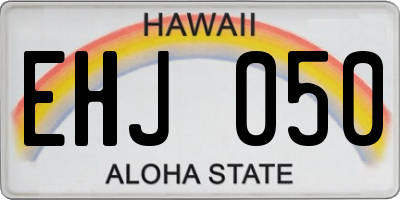 HI license plate EHJ050