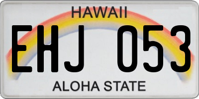HI license plate EHJ053