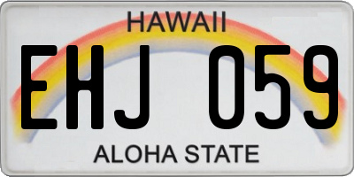 HI license plate EHJ059