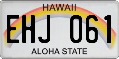 HI license plate EHJ061