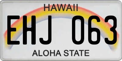 HI license plate EHJ063