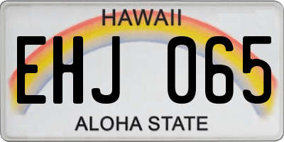 HI license plate EHJ065
