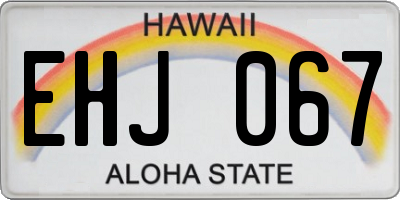 HI license plate EHJ067