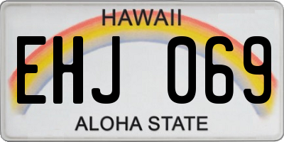 HI license plate EHJ069