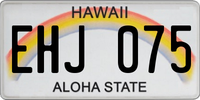 HI license plate EHJ075