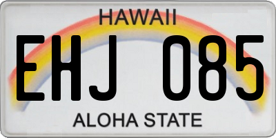 HI license plate EHJ085
