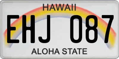 HI license plate EHJ087