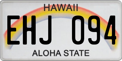 HI license plate EHJ094