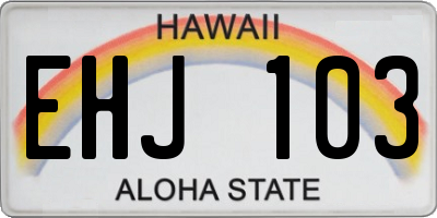 HI license plate EHJ103