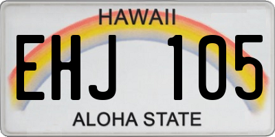 HI license plate EHJ105