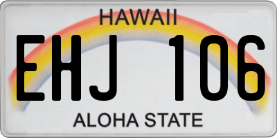 HI license plate EHJ106