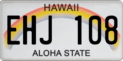 HI license plate EHJ108
