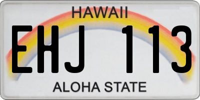 HI license plate EHJ113