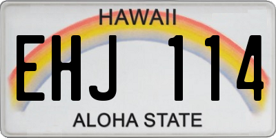 HI license plate EHJ114