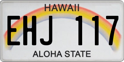 HI license plate EHJ117