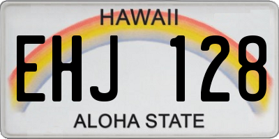 HI license plate EHJ128