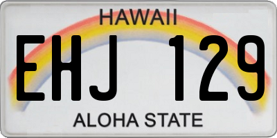 HI license plate EHJ129