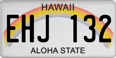 HI license plate EHJ132