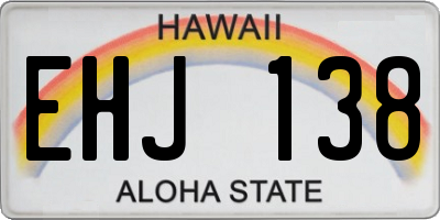 HI license plate EHJ138