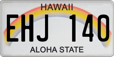 HI license plate EHJ140