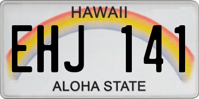 HI license plate EHJ141