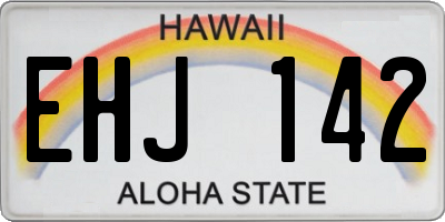 HI license plate EHJ142