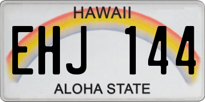 HI license plate EHJ144