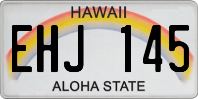 HI license plate EHJ145