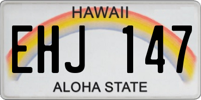 HI license plate EHJ147