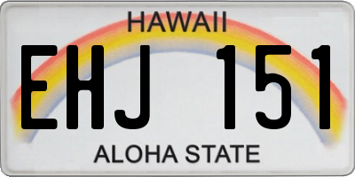 HI license plate EHJ151