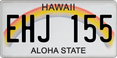 HI license plate EHJ155