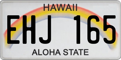 HI license plate EHJ165