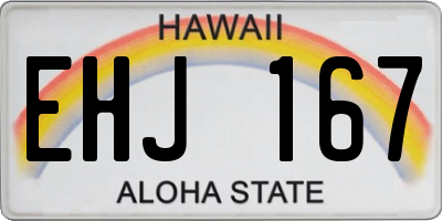HI license plate EHJ167