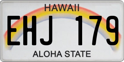 HI license plate EHJ179