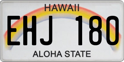 HI license plate EHJ180