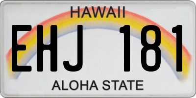 HI license plate EHJ181