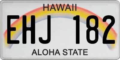 HI license plate EHJ182