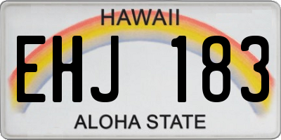 HI license plate EHJ183